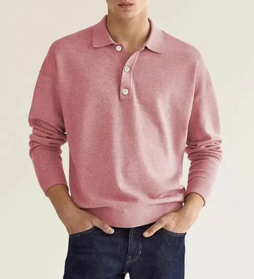 Long Sleeve Button Polo Shirt