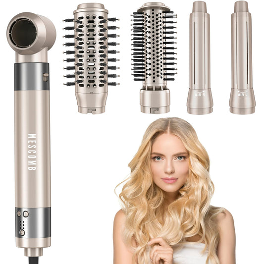 Hair Dryer Brush 5 in 1-110,000 RPM High-Speed Frizz-Free Blow Dryer for Fast Drying, Multi Hair Styler with Auto-Wrap Curlers, Blow Dryer Brush for Straightening Volumizing Curling Styling