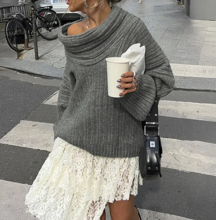 Retro Chic Trumpet Sleeve Sweater