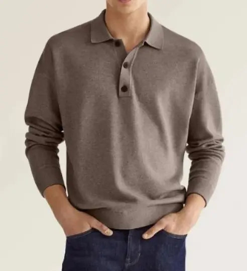 Long Sleeve Button Polo Shirt