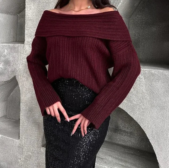 Retro Chic Trumpet Sleeve Sweater